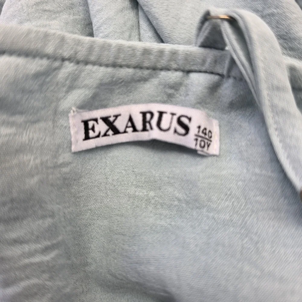 Exarus Girls Light Blue Tiered Dress Size 160 Youth 12 14 Spaghetti Strap
